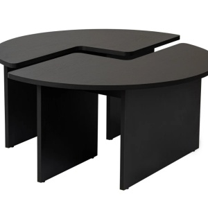 Moira masuta de cafea rotunda D90x41 cm, PAL 18mm, negru si natural - Verificat A · Re-Bloom