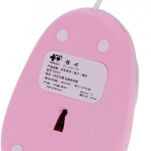 Mouse optic cu fir BestFire, aspect de iepuras, roz, 1200DPI - Img 6