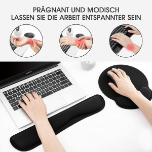 Mouse Pad si suport pentru incheietura manii , cauciuc, negru