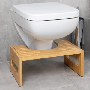 Navaris scaunel WC din bambus, suport picioare, antiderapant, 43.5x28x18.3cm, Maro - Verificat A · Re-Bloom - Img 2