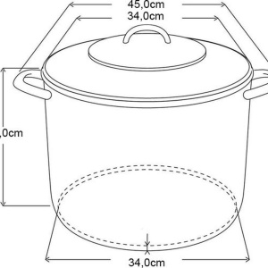 Oala cu capac Michelino XXL, 21 litri, 34 cm, otel inoxidabil, argintiu - Img 3