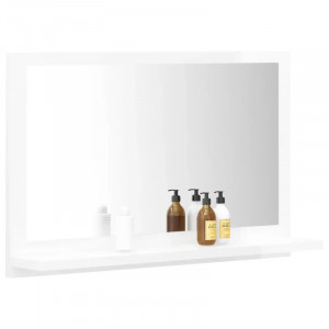 Oglinda de baie Dorlene, PAL/acril, alb lucios, 37 x 60 x 10,5 cm