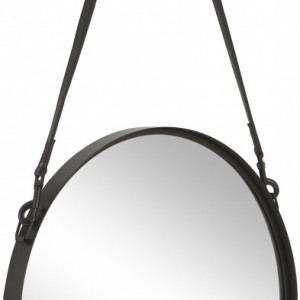 Oglinda Liz cu curea din piele, negru, 80 x 80 cm - Img 3