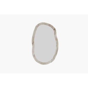 Oglinda perete 52x86x2.2 cm, rama MDF 100%, stil contemporan, efes si marmura/natur - Verificat A · Re-Bloom
