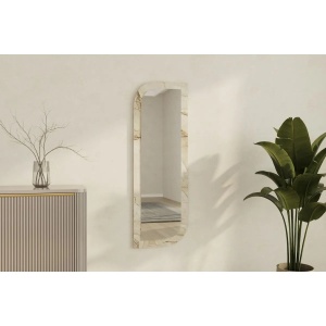 Oglinda perete asimetrica 40x120x2.2 cm, rama MDF 100%, stil contemporan, gri/efes si marmura - Verificat A · Re-Bloom - Img 4