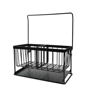 Organizator pentru chiuveta MainPi, otel inoxidabil, negru, 21,5 x 11 x 21,5 cm - Img 1