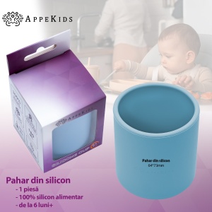 Pahar din silicon, AppeKids - Aqua Blue - Img 2