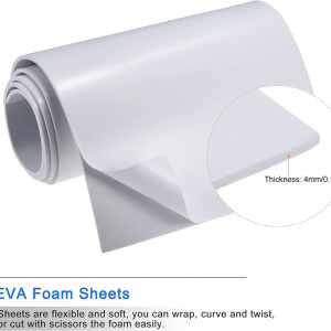 Panou din spuma EVA Sourcing Map, suport autoadeziv, alb, 30 x 200 cm, 4 mm grosime - Img 2