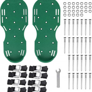 Pantofi aerator de gazon EEIEER, nailon/plastic/metal, verde, 29,72 x 12,95 x 0,58 cm - Img 2
