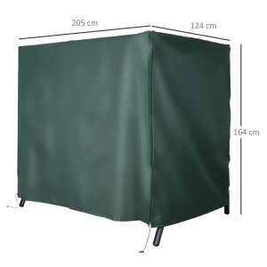 Panza de acoperire pentru leagan Re-Bloom, tesatura Oxford impermeabila, 180x124x164 cm, usa frontala 180x154 cm, verde - Verificat A · Re-Bloom - Img 6