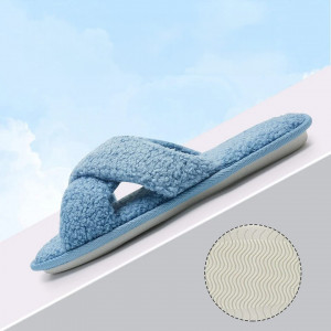 Papuci de casa confortabili pentru femei WateLves, microfibra/spuma de memorie/cauciuc, albastru, 38-39