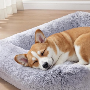 Pat pentru caini Feandrea, polipropilena/poliester, gri, 91 x 68 x 18 cm, Resigilat, Grad A - Img 4