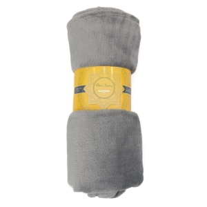 Patura Ella Home, calduroasa si moale, Poliester, Gri, 170x130cm