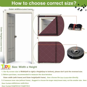 Perdea termoizolanta pentru usa Risareyi, magnetica, tesatura Oxford/bumbac, maro, 75 x 195 cm