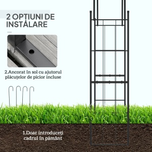 Pergola de gradina arcada 2.23m, metal, 157x40x223 cm, spatiu interior 153x222 cm, bolta de nunta/spalier, negru - Verificat A · Re-Bloom - Img 5