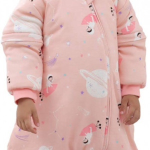 Pijama pentru copii Mosebears, roz, bumbac, M, 18-36 luni - Img 1