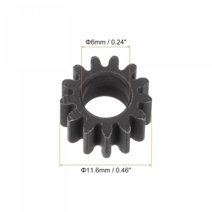 Pinion Sourcing Map, fonta, negru, 11,6 x 6,76 mm