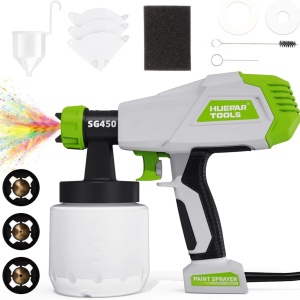 Pistol de vopsit Huepar Tools, cu accesorii, metal/plastic, multicolor, 450W, 800 ml