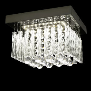 Plafoniera Arcadia, LED, metal/sticla, argintiu/transparent, 15 x 25 x 25 cm