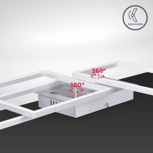 Plafoniera B.K.Licht, LED, metal/acril, alb/crom, 92,8 x 18 x 10 cm