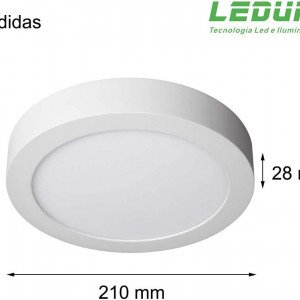 Plafoniera LEDUNI ®, plastic, alb, LED, 20 W, 220 V, lumina rece, 6000 K, 225 x 40 mm - Img 6
