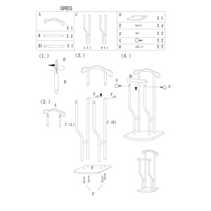 Portmantou SL Greg, alb - Img 2