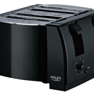 Prajitor de paine Adler AD 3211, 4 felii, 1300 W, negru