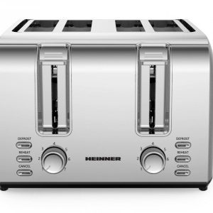 Prajitor de paine Heinner HTP-4S1500SS, 1500W, capacitate 4 felii, 7 niveluri de rumenire, Inox - Img 2