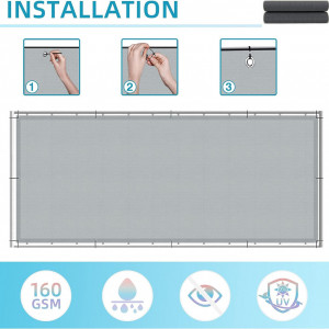 Prelata pentru balcon HENG FENG, polietilena, gri, 75 x 500 cm