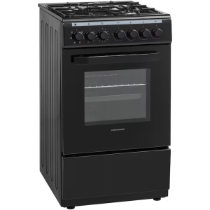 Produs Resigilat Aragaz Mixt Heinner HFSC-V60LITGC-BK, 50x60cm, 4 arzatoare, Aprindere electrica plita, Cuptor electric, 6 functii, Timer, Grill, Ventilatie, Decongelare, 50x60x85 cm - Img 2
