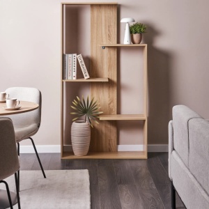Produs Resigilat Biblioteca cu 3 niveluri Re-Bloom Kahntah, PAL, 60x29x163 cm, 3 rafturi, natur - Verificat A - Img 2