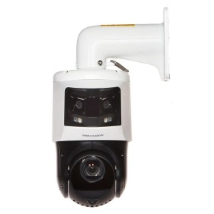 Produs Resigilat Camera de supraveghere IP TandemVu 6+4MP 25X Colorful & IR Panoramic & PTZ Hikvision DS-2SE4C425MWG-E/26(F0), lentila bullet fixa: 2.8mm; lentila PTZ varifocala: 4.8-120mm, iluminare min bullet: 0.0005 Lux @ (F1.0, AGC ON), 0 Lux cu lumin