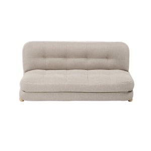 Produs Resigilat Canapea extensibila 2 locuri Re-Bloom Esbjerg, textil/stejar/fier, 133x78x61 cm, mecanism clic-clic, spuma 26cm, 120 kg/persoana, bej - Verificat A