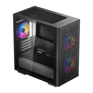 Produs Resigilat Carcasa DEEPCOOL MATREXX 40 3FS Mini Tower RGB NEGRU, Tempered Glass, Sloturi Expansiune 4, Drive Bays: 2x3.5" 2x2.5", Ventilatoare Suportate: 6 (spate: 1x120mm, fata: 3x120mm sau 2x140mm, sus: 2x120mm sau 2x140mm) - Img 2