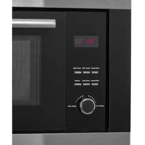 Produs Resigilat Cuptor cu microunde incorporabil Heinner HMW-23BIXBK, Capacitate 23L, Control digital, Display LED, Putere cuptor 800W, Grill 1000W, 8 programe de gatire automate, 59.4 x 35.7 x 49.5 cm, Negru/ Inox - Img 3