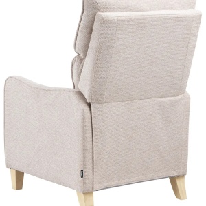 Produs Resigilat Fotoliu reclinabil cu suport picioare Re-Bloom Royston, textil/fier/lemn cauciuc, 69x88x109 cm, spuma, placaj, 150 kg, bej - Verificat A - Img 3