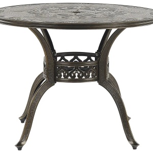 Produs Resigilat Masa de gradina Re-Bloom Sapri, aluminiu, 100x100x72 cm, 4 persoane, 150 kg, maro inchis - Verificat A