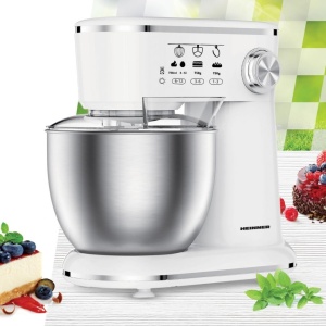 Produs Resigilat MIXER PLANETAR HEINNER HPM-1000WHCH, 1000W, BOL INOX: 5L, 10 VITEZE, ACCESORII: TEL, CARLIG FRAMANTARE, PALETA, CAPAC TRANSPARENT PROTECTIE, ALB - Img 2