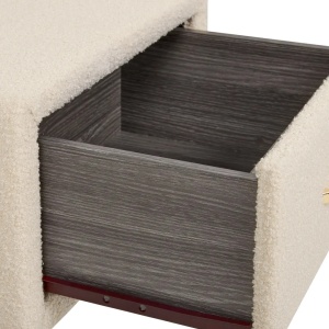 Produs Resigilat Noptiera cu 1 sertar Re-Bloom Flayat, lemn/textil, 46x38x49 cm, bej/negru - Verificat A - Img 4