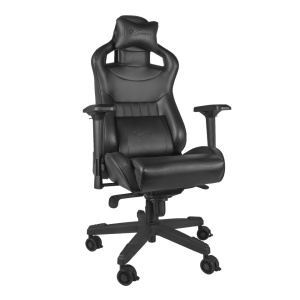Produs Resigilat Scaun gaming Genesis Nitro 950, material piele ecologica, reglabil pe inaltime, greutate maxima suportata 150 kg, inaltime scaun reglabil 50 - 55 cm, spatar ajustabil 160°, dimensiuni roti 60mm, echipat cu piston cu gaz clasa 4, manere 4D