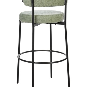 Produs Resigilat Set 2 scaune de bar Re-Bloom Allison, textil/metal, 50x50x97 cm, suport picioare, 120 kg, verde/negru - Verificat A - Img 4