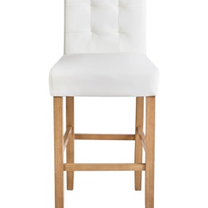 Produs Resigilat Set 2 scaune de bar Re-Bloom Madison, piele ecologica/otel/cauciuc, 47x52x108 cm, 115 kg, alb/natur - Verificat A - Img 6