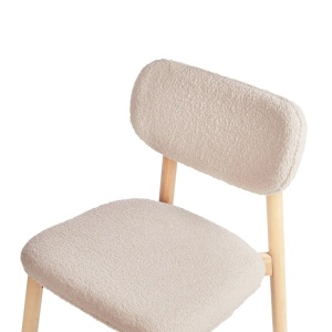 Produs Resigilat Set 2 scaune de masa Re-Bloom Mills, textil/MDF/spuma, 50x58x80 cm, sezut 50x45 cm, 120 kg, natur/bej deschis - Verificat A - Img 2