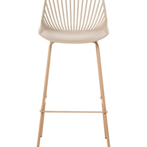 Produs Resigilat Set 4 scaune de bar Re-Bloom Kleve, material sintetic/fier, 46x48x103 cm, 150 kg, bej - Verificat A - Img 5