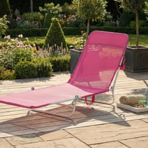 Produs Resigilat Sezlong extensibil Re-Bloom Kastoria, plasa/PVC/otel, 52x185x20-80 cm, 120 kg, fuchsia - Verificat A - Img 2
