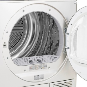 Produs Resigilat Uscator de rufe cu condensare Heinner HCD-V904B, Capacitate incarcare 9kg, Clasa energetica B, 15 programe de uscare, Design elegant cu panel negru si usa cromata, Display LED, Program rapid camasi 12 min, Program expres 29 min, Program B - Img 2
