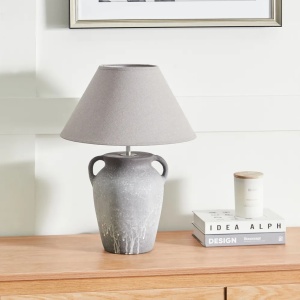 Produs Resigilat Veioza Re-Bloom Agefet, ceramica/textil, 35x35x49 cm, E27 max 45W, 230V, cablu 130 cm, bec neinclus, gri/bej - Verificat A - Img 6
