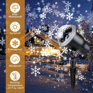 Proiector de lumini cu LED si model ninsoare YMing, IP65, telecomanda, negru, plastic/aluminiu, 31,7 cm - Img 8