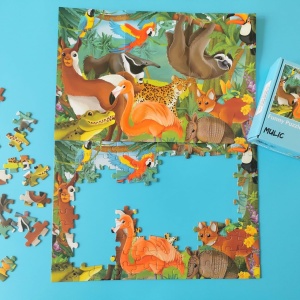 Puzzle pentru copii Mulic, 100 piese, carton, multicolor