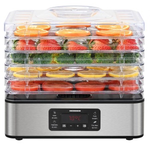 RESIGILAT – Deshidrator Heinner DryMaster Pro HFD-K400SS, 400W, Ecran LED, 5 Tavi din otel inoxidabil, Inox